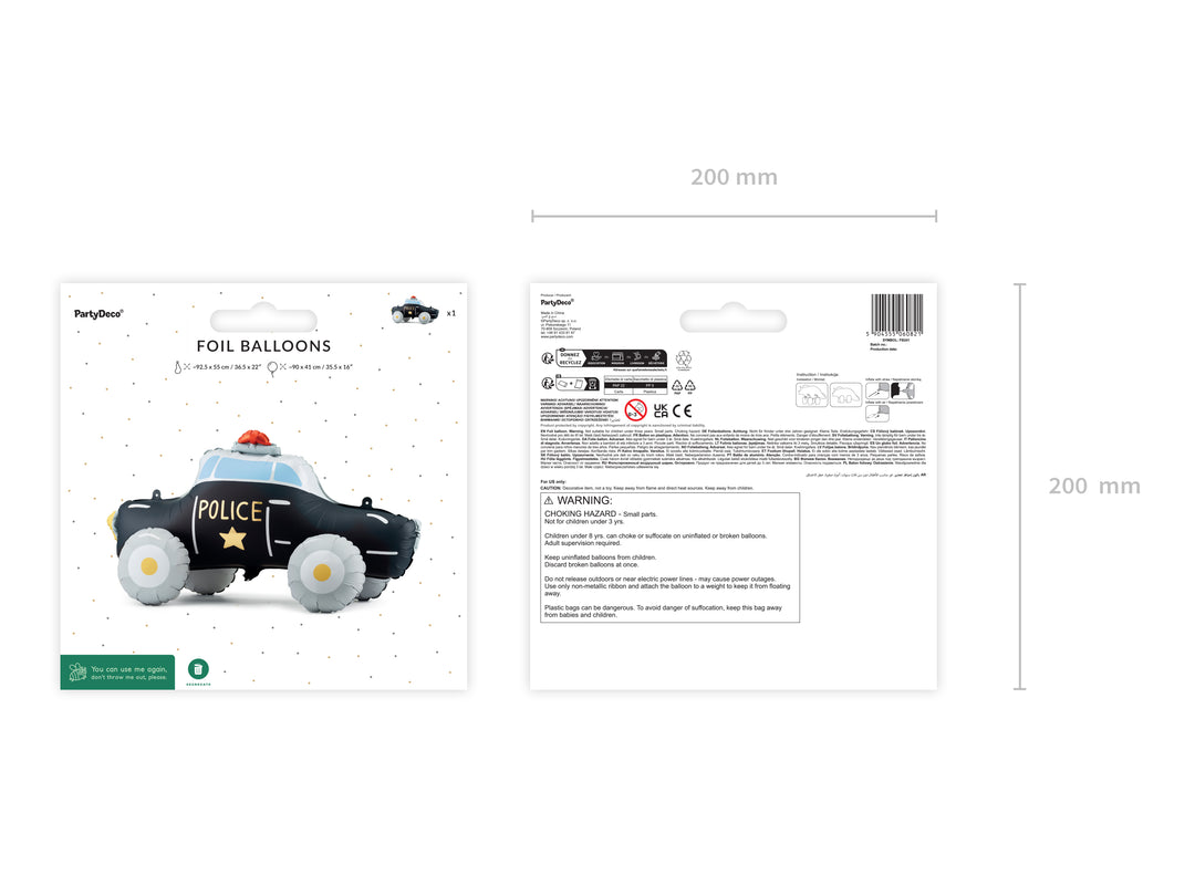Globo Foil de pie Carro de Policia