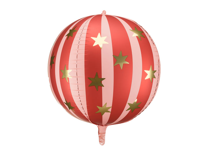 Globo Orbit "Rayas y Estrellas" rojo
