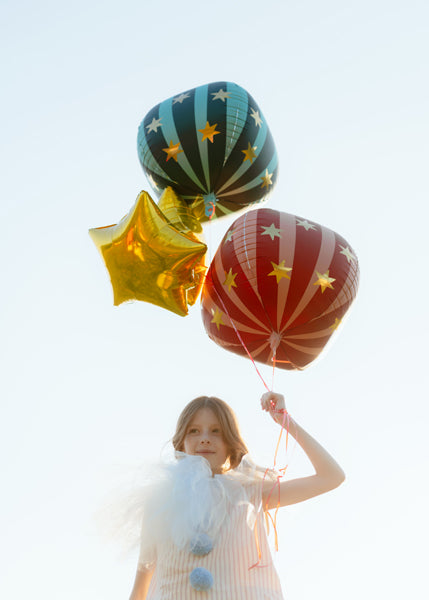 Globo Orbit "Rayas y Estrellas" rojo