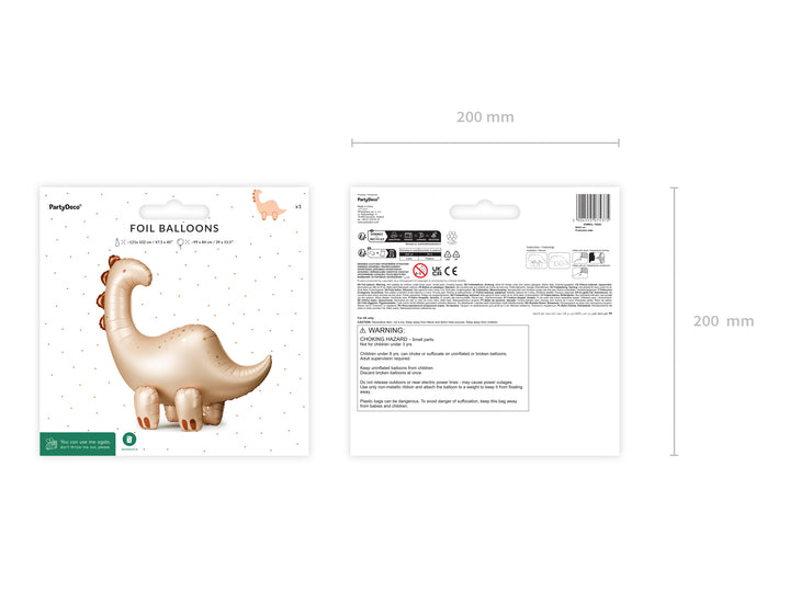 Globo Foil de Pie XL Brontosaurio