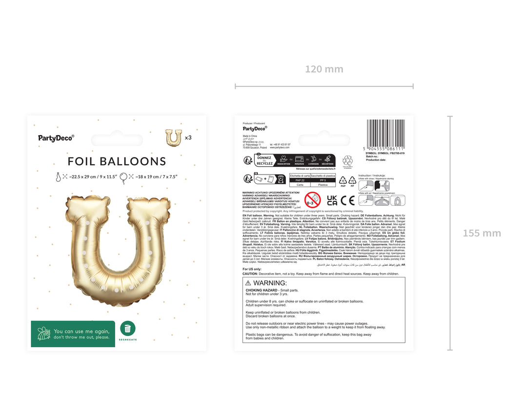 Globo Foil "Herradura de caballo" 3 pz