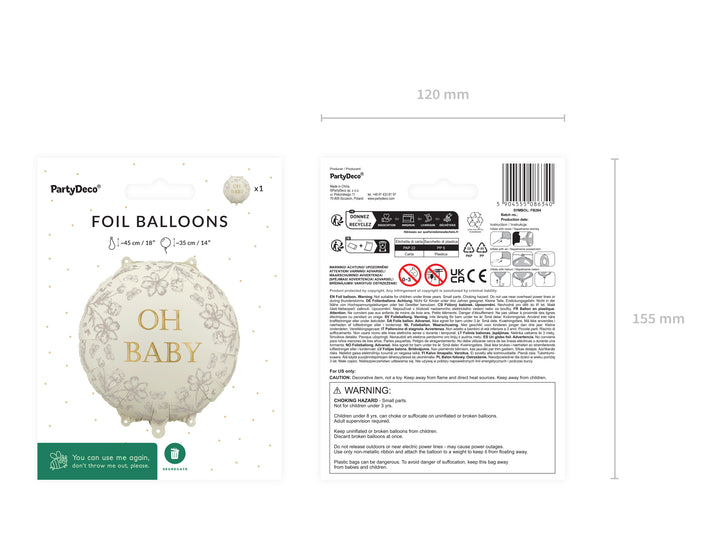 Globo Foil redondo "Oh baby"