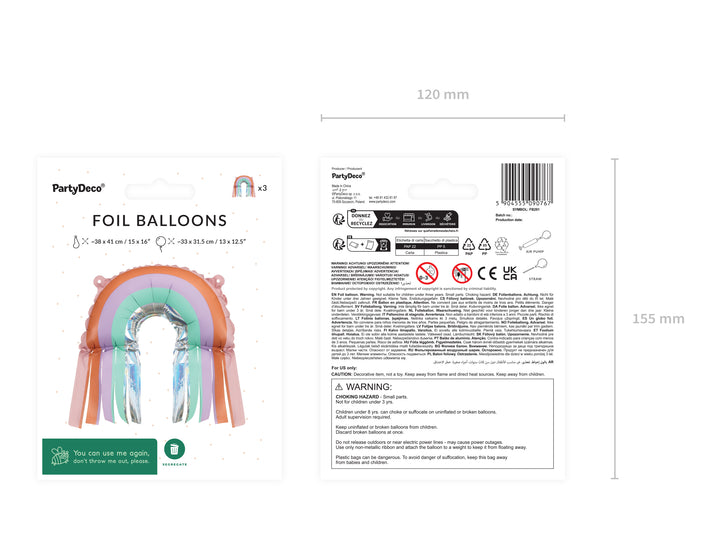 Globo Foil "Arcoíris" 3 Uds
