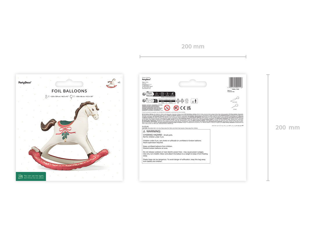 Globo de pie Caballito Mecedor Navidad