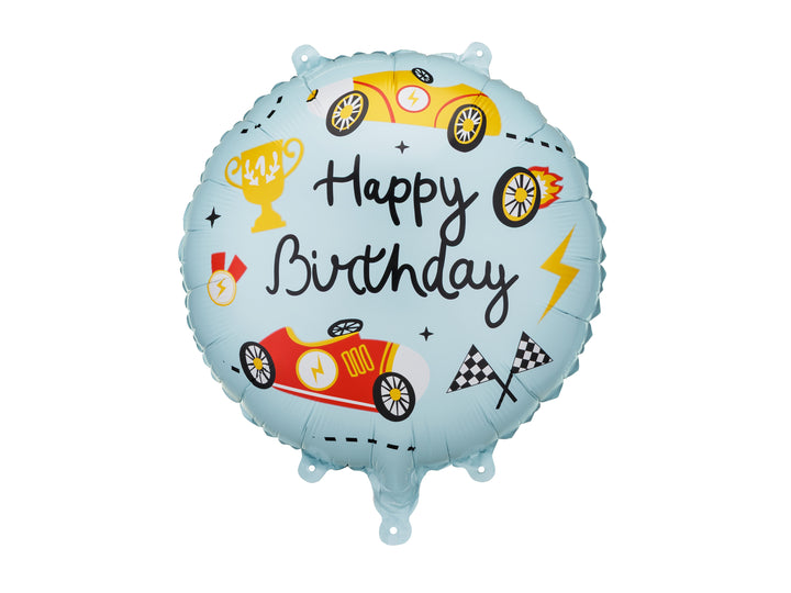 Globo Foil Happy Birthday Coches 45cm