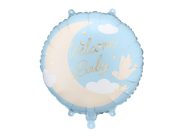 Globo foil redondo Welcome Baby Azul Patel 45cm
