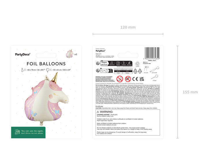 Globo Foil Cabeza de Unicornio