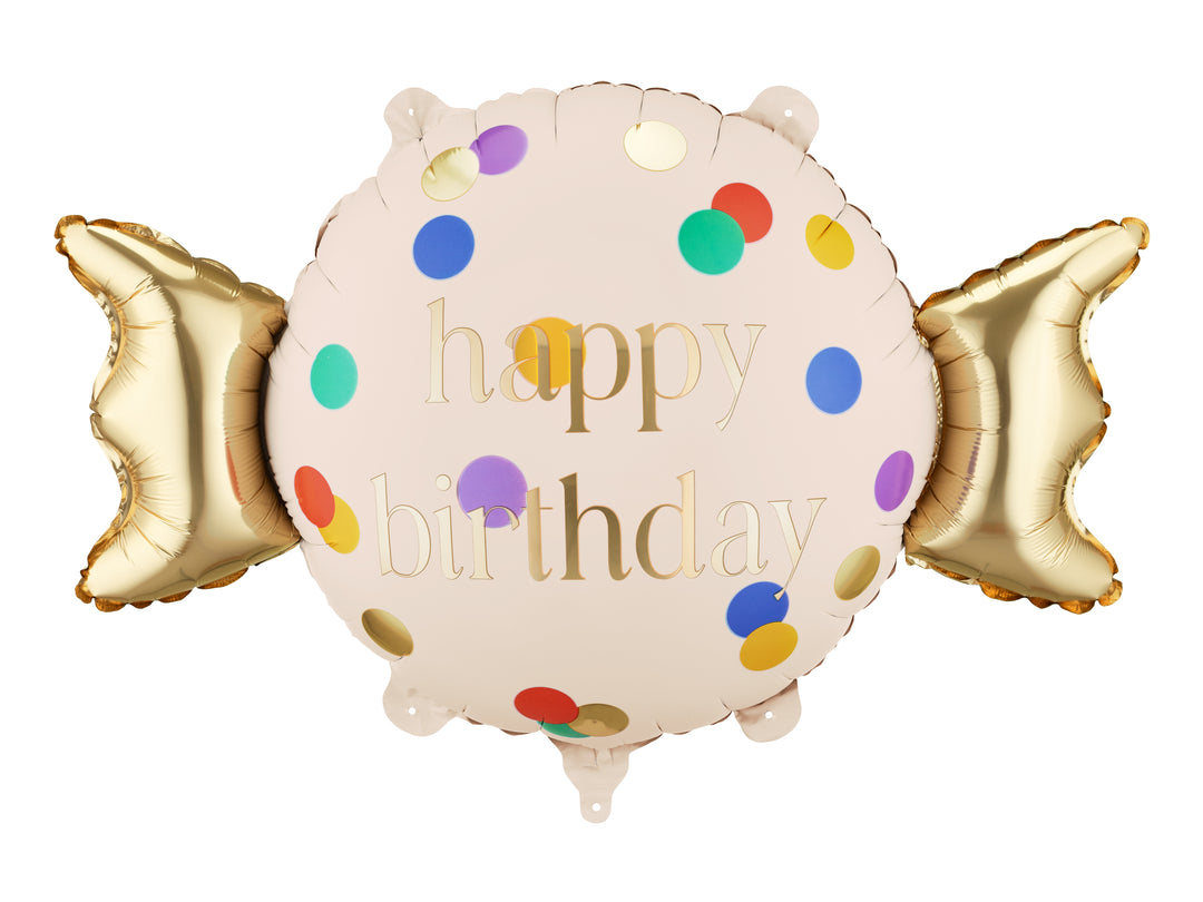 Globo foil Happy Birthday Candy 61x37 cm