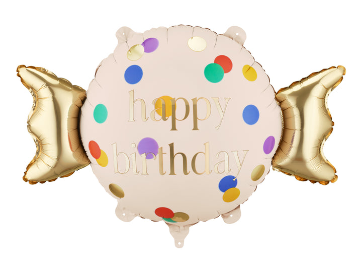 Globo foil Happy Birthday Candy 61x37 cm