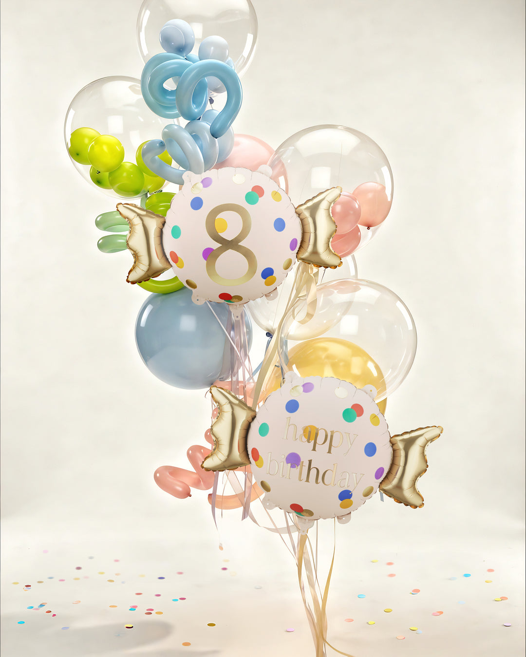 Globo foil Happy Birthday Candy 61x37 cm