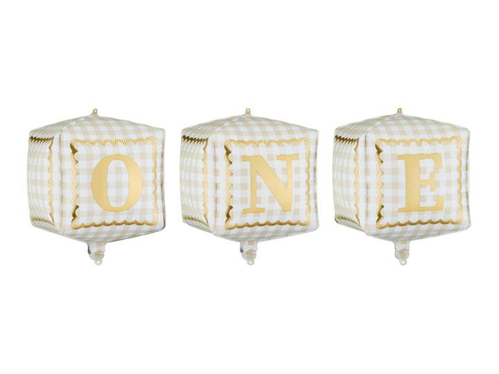 Globos en forma de Cubos ONE 3 Uds