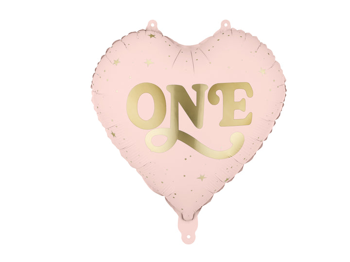 Globo Foil Corazón ONE Rosa pastel 45 cm