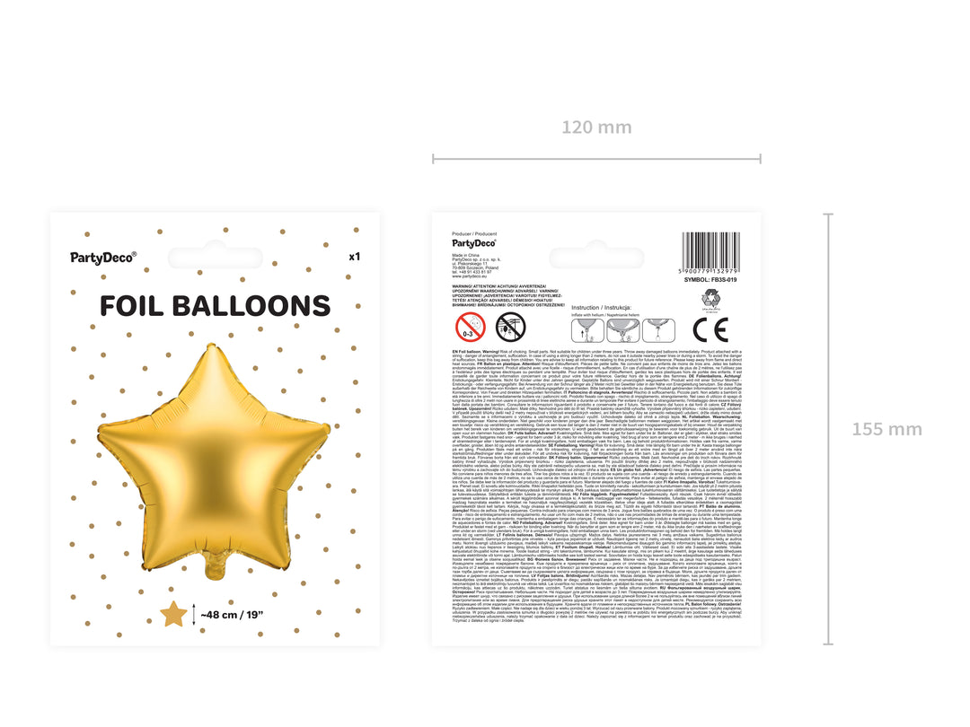 Globo Foil "Estrella dorada" 48 cm