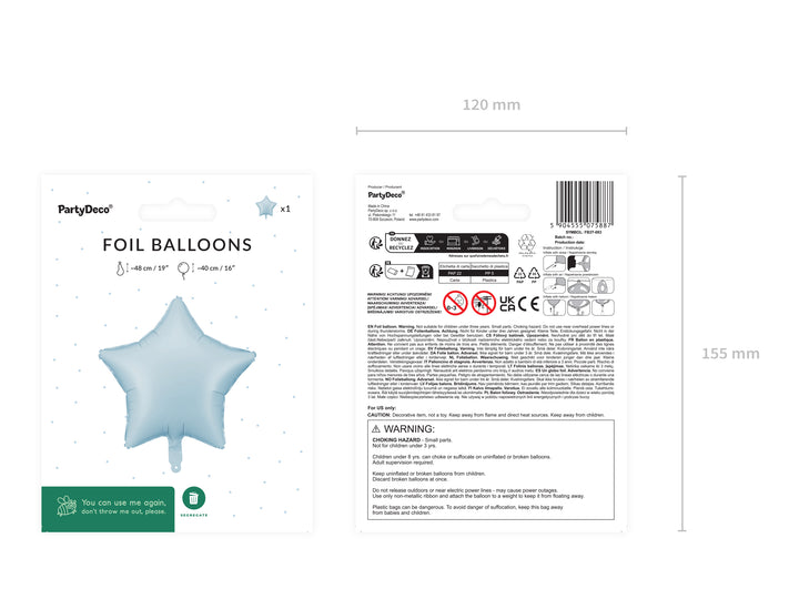 Globo Foil "Estrella azul celeste" 48 cm