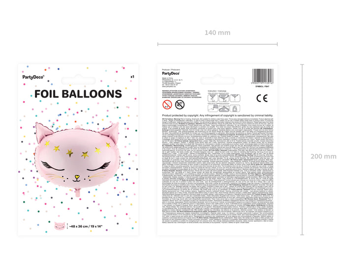 Globo Foil "Cara gatita rosa"