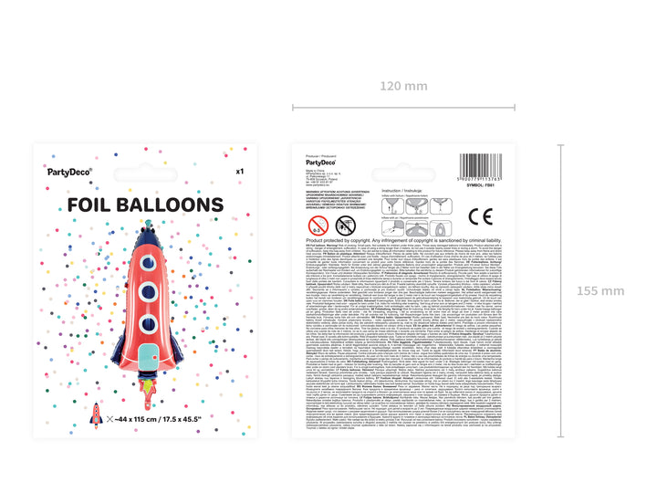 Globo Foil "Cohete espacial" 45.5"