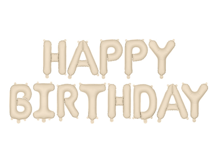 Globo Foil Letras XL Happy Birthday Crema