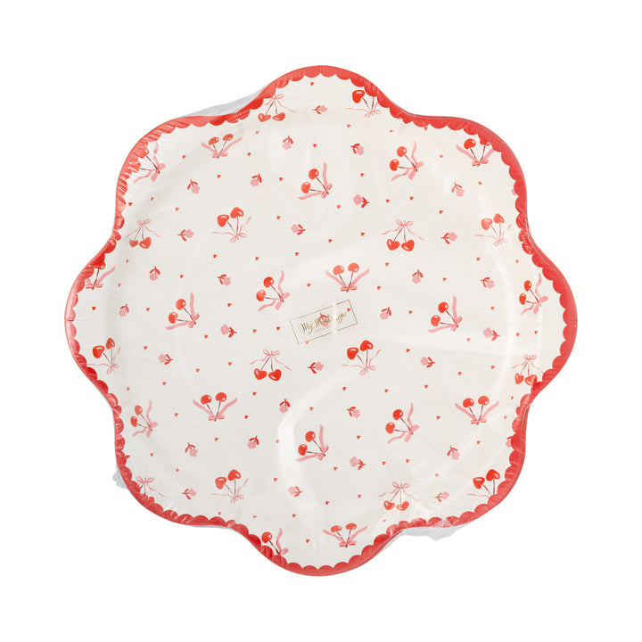 Plato Grande Festoneado de Cerezas