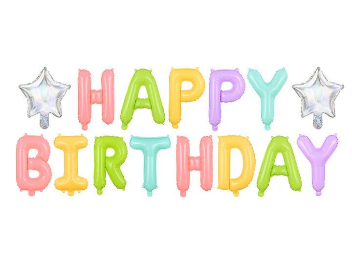 Globo Foil Letras XL Happy Birthday Multicolor