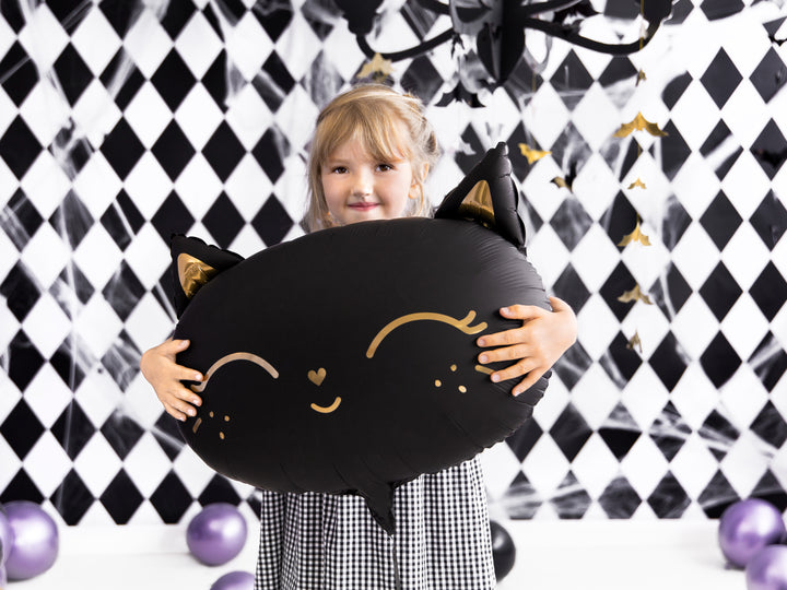 Globo Foil "Cara gatito negro"