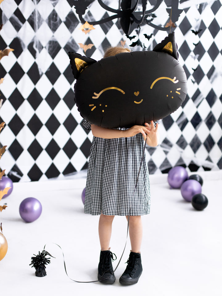 Globo Foil "Cara gatito negro"