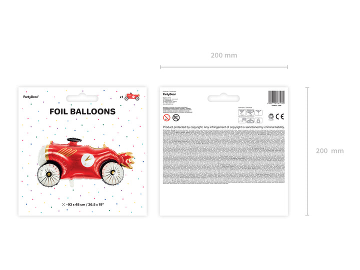 Globo Foil "Coche de carreras Vintage"XL