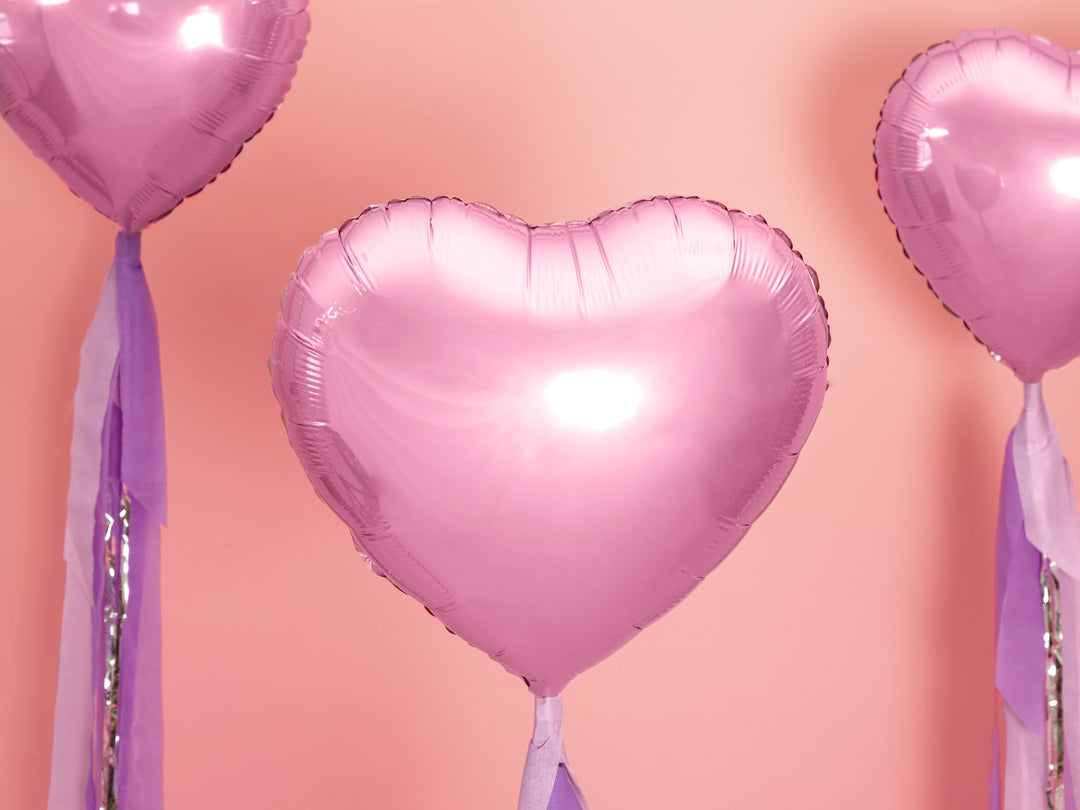 Globo foil Corazon Rosa Claro Metalizado 45cm