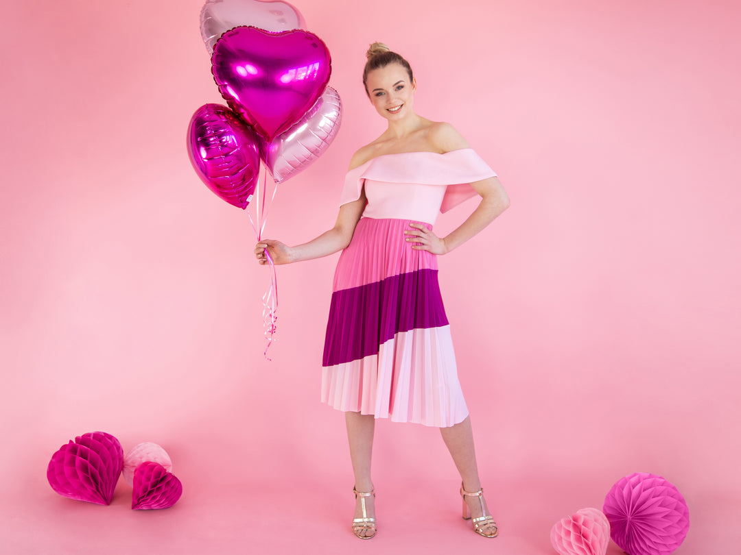 Globo foil Corazon Rosa Claro Metalizado 45cm