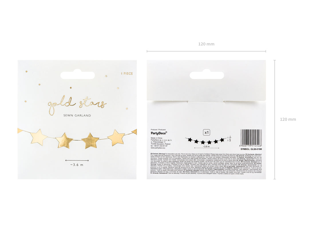 Guirnalda Estrellas Doradas 3.6m