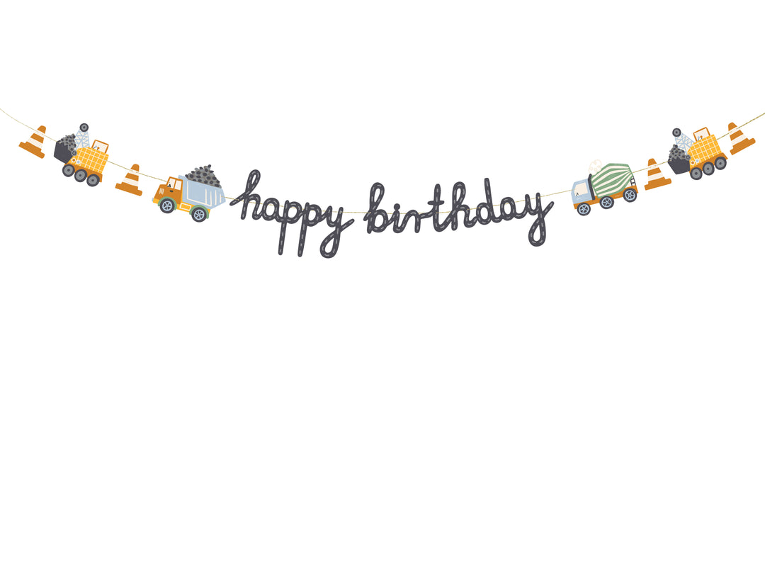 Banner Happy Birthday Construcción 2m