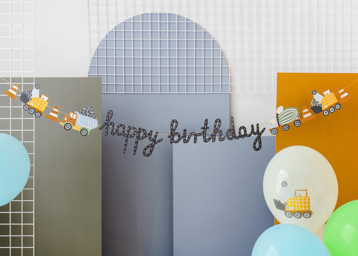 Banner Happy Birthday Construcción 2m