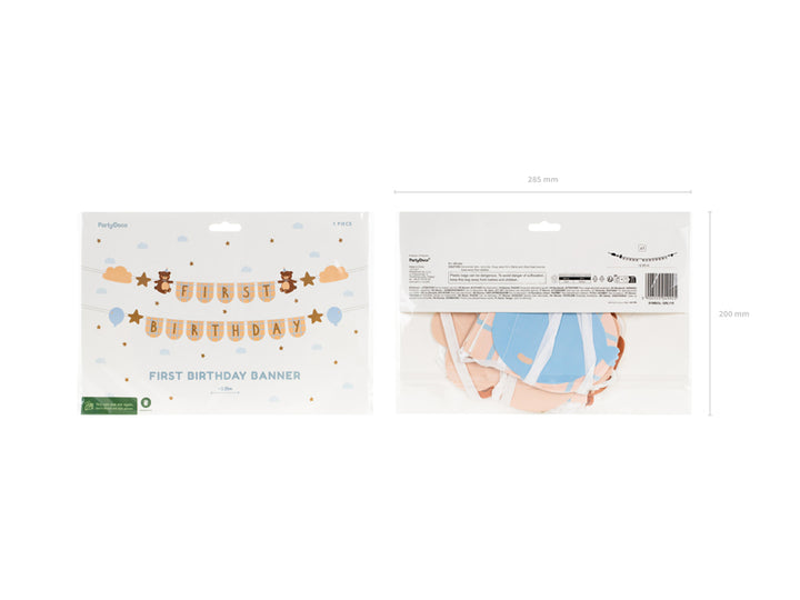 Guirnalda Primer Cumpleaños Ositos 2.55m