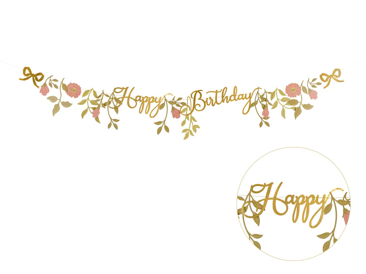 Guirnalda Happy Birthday Flores 1.3 M