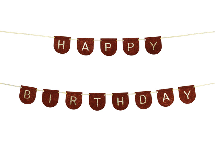 Guirnalda "Happy Birthday" Marrón