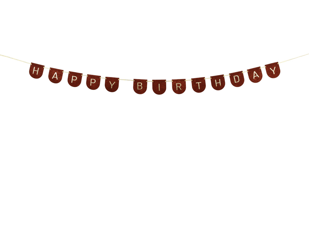 Guirnalda "Happy Birthday" Marrón