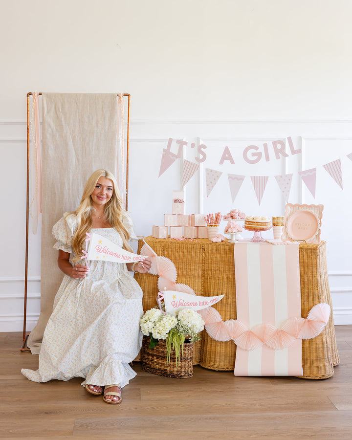 Banderín Rosa WELCOME LITTLE ONE