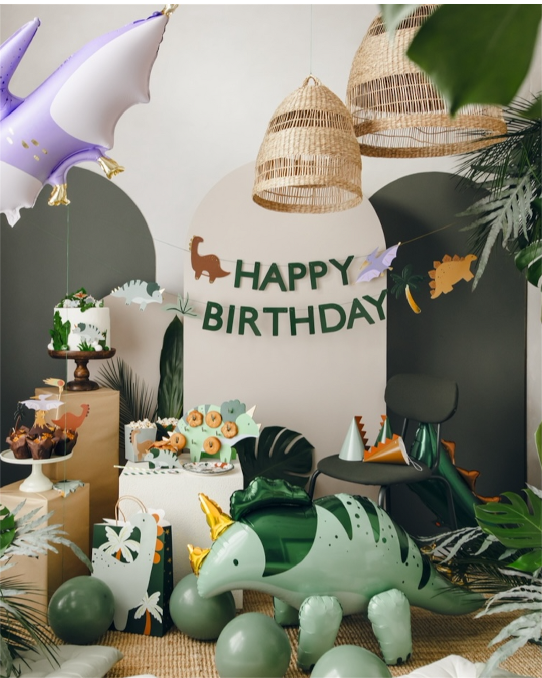 Guirnalda Happy Birthday Dinosaurio