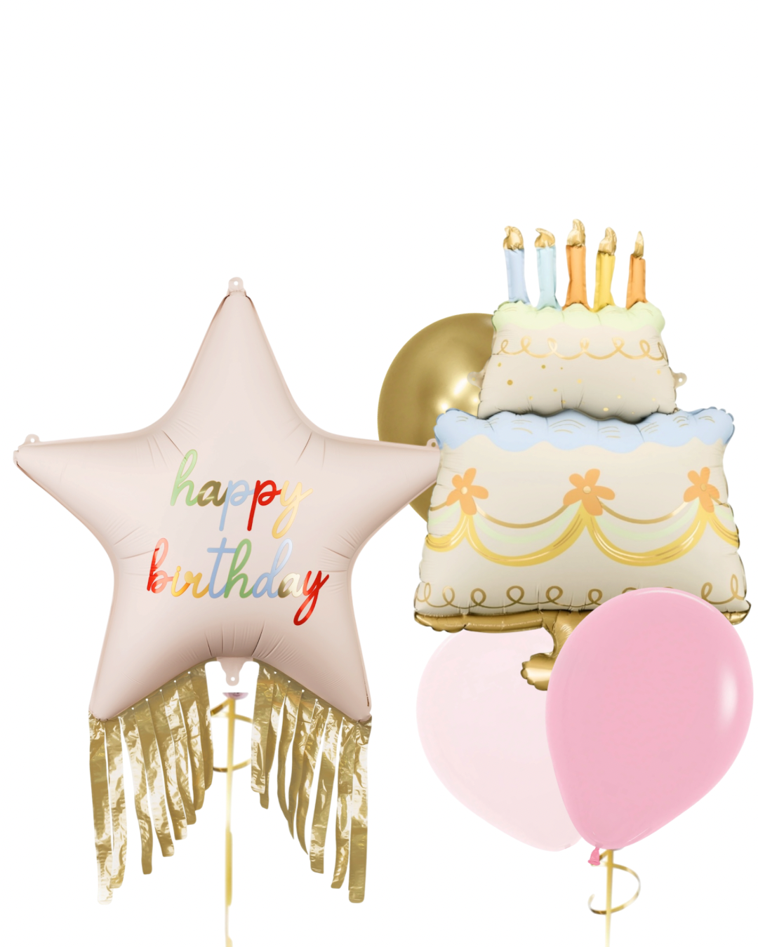 Bouquet de Globos B-Day Cake con helio