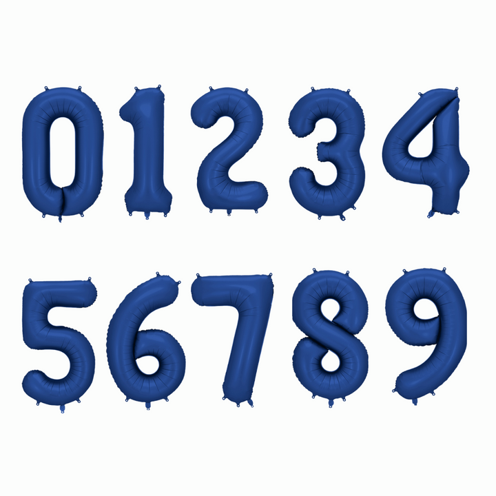Globo foil Número Azul Marino 0 al 9,  34"