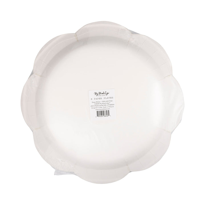 Plato Mimbre Verde, 8 Uds