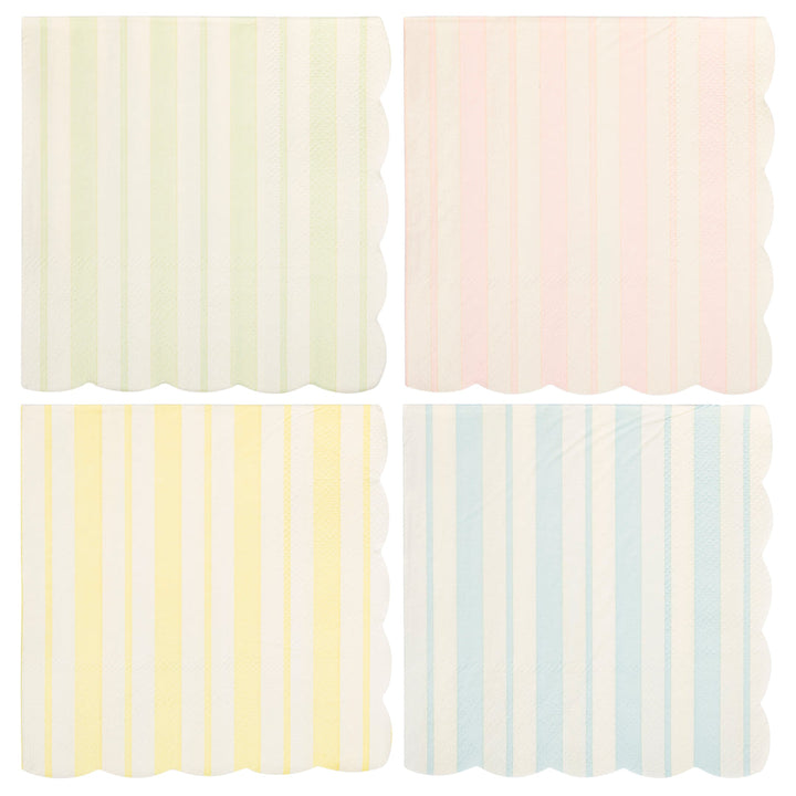 Servilletas cóctel a Rayas color Pastel 24 Uds