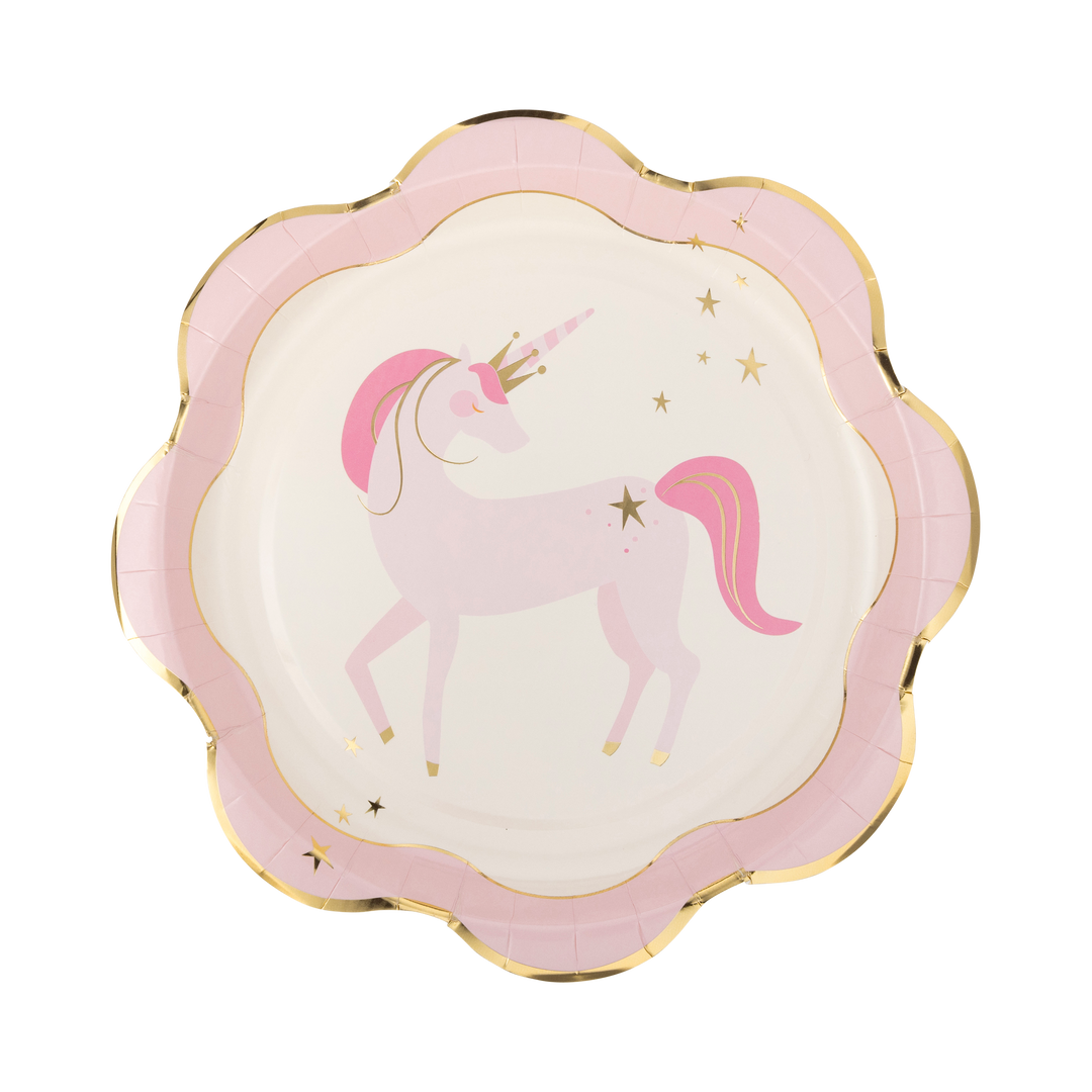 Plato Festoneado Unicornio