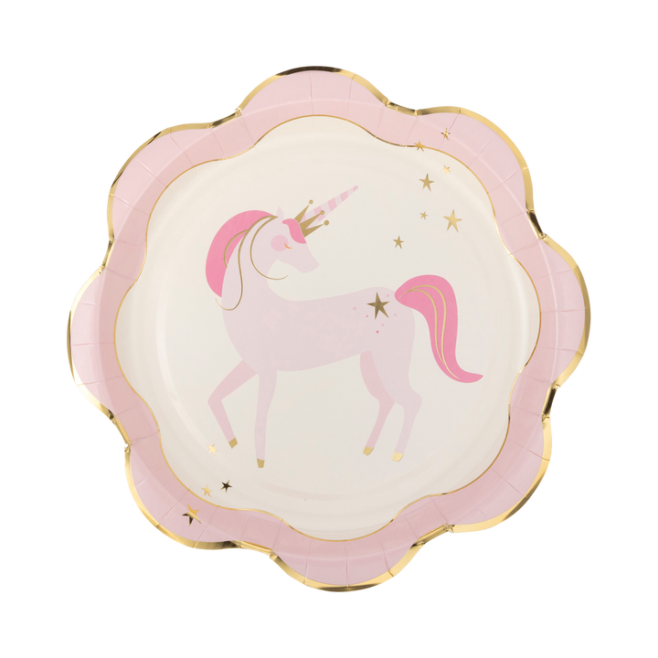 Plato Festoneado Unicornio