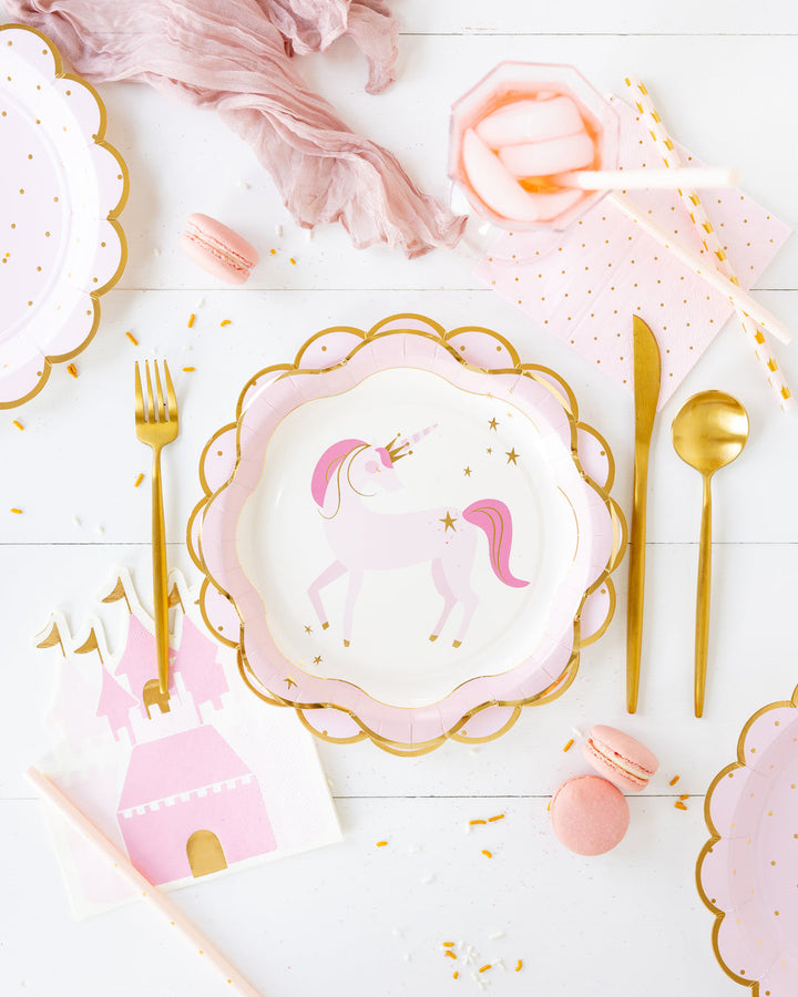 Plato Festoneado Unicornio
