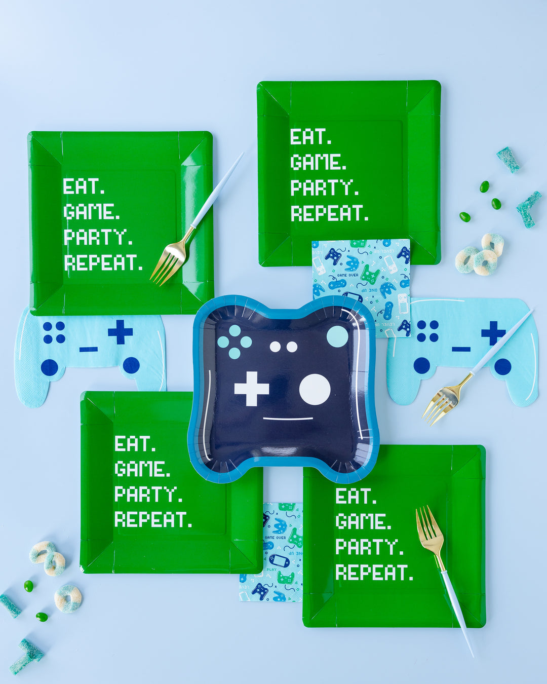 Plato Grande "Eat Game Party" 12 Uds