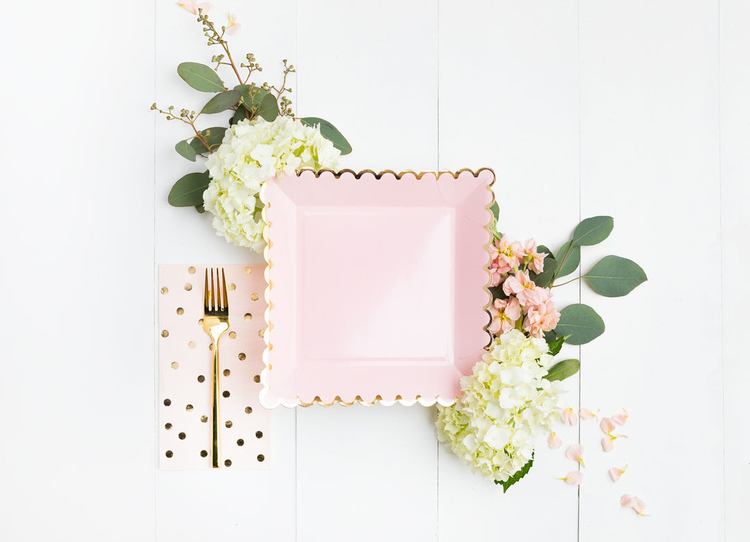 Plato Festoneado Rosa