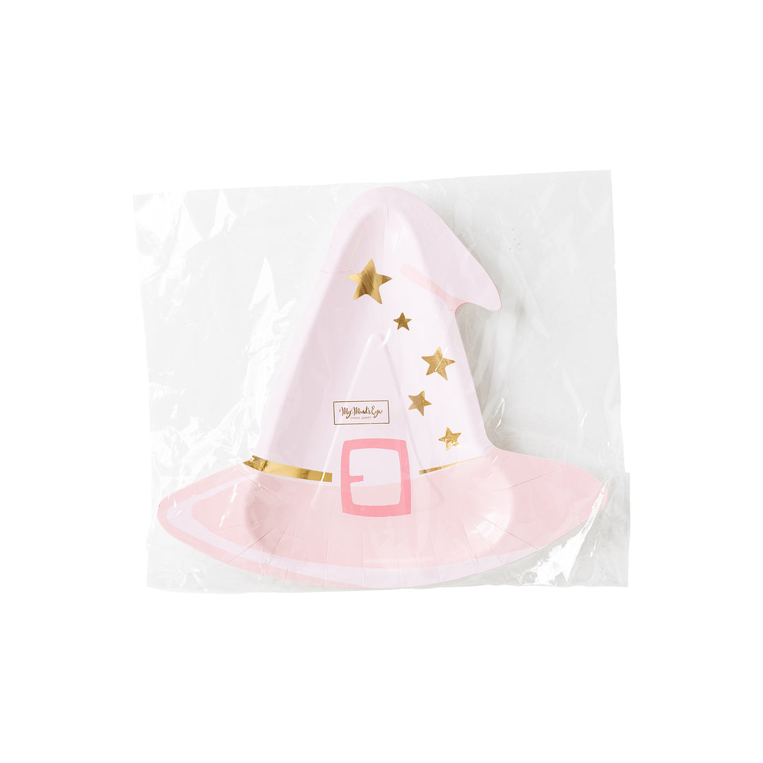 Plato Grande Sombrero Rosa Bruja