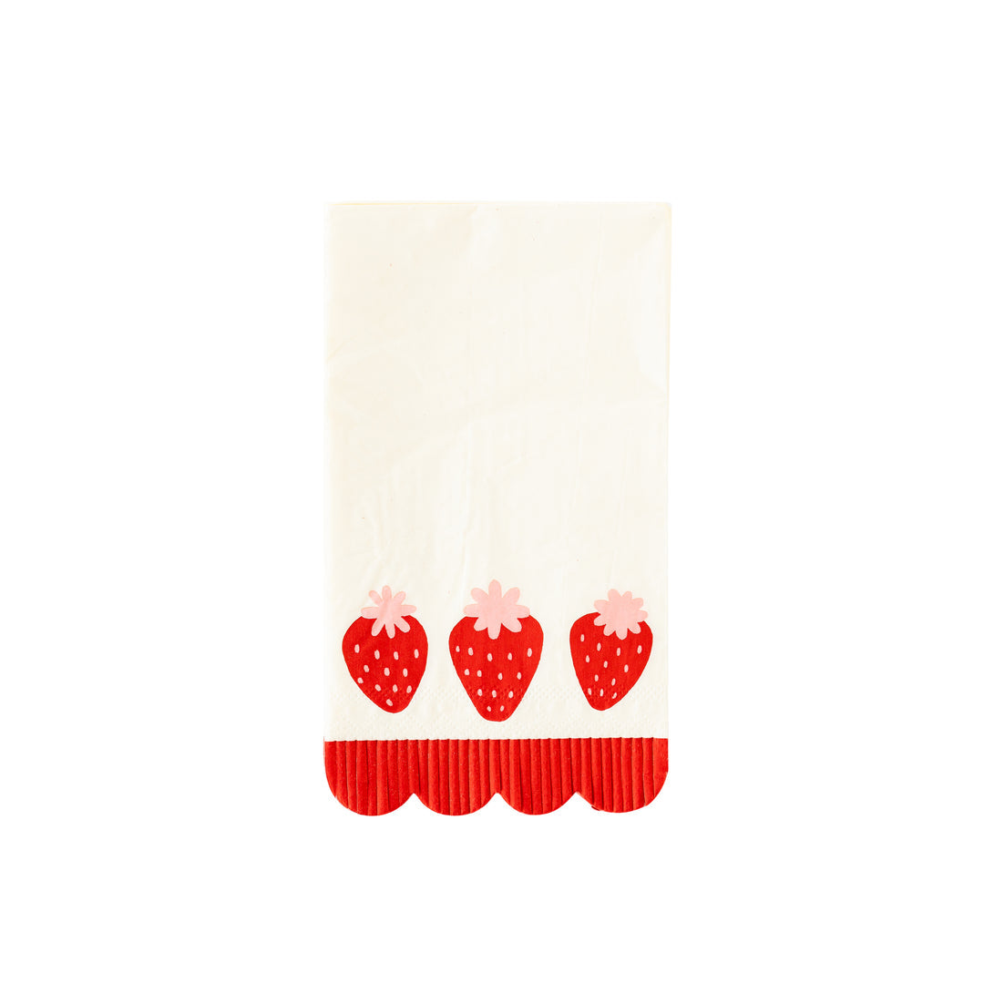 Servilleta Invitado  flecos Strawberry 24 Uds