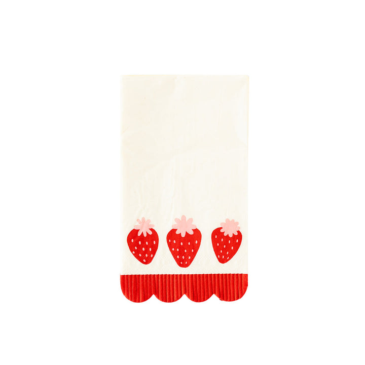 Servilleta Invitado  flecos Strawberry 24 Uds
