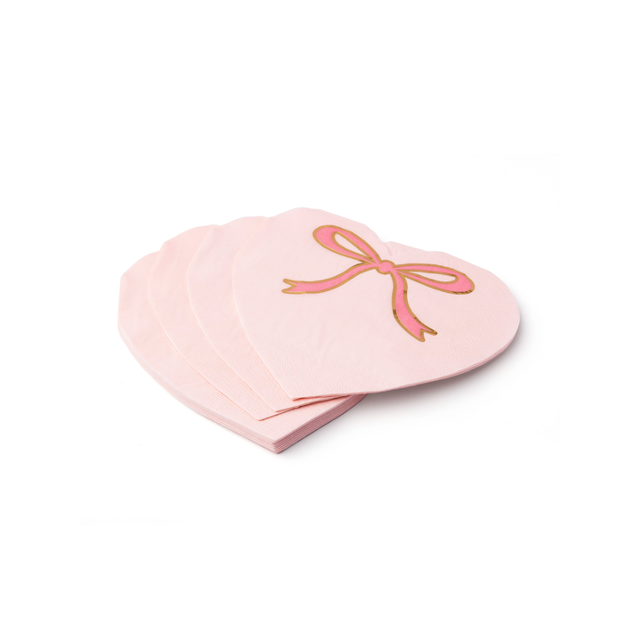 Servilleta Rosa Bow Heart, 20 Uds
